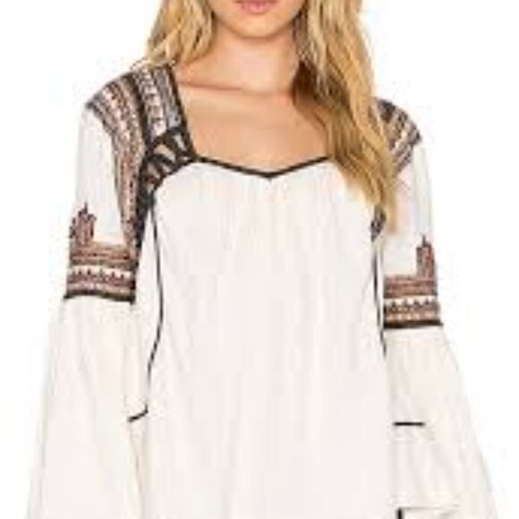 Free People Snow Kisses Embroidered Blouse. Size: Small - Picture 4 of 9